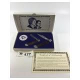 CHEROKEE CLINTON-GORE CELEBRATION KNIFE, BUTTON