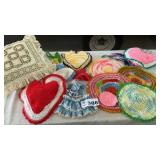 CROCHET PILLOWS, DOILIES, DOLL CLOTHES