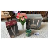 CANDLE HOLDER, STEMWARE, CRYSTAL BUD VASE