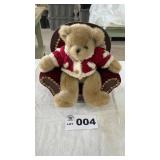 TEDDY BEAR ON VELVET CHAIR