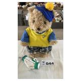 GOLFING TEDDY BEAR W CLUBS