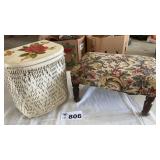 SMALL STOOL, SMALL HAMPER