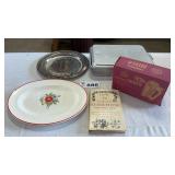 PLATTERS, MIXER, CAKE PAN, BOOK
