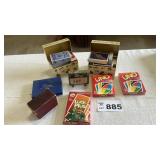 PLAYING CARDS, UNO, RECIPE BOXES