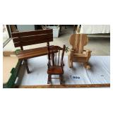 3 DOLL CHAIRS