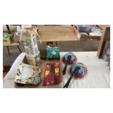 PASTA TOWER, BINOCULARS, PICTURE FRAME, DUSTERS
