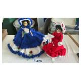 VINTAGE SLEEPY EYE DOLLS W CROCHET DRESSES