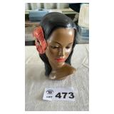 MCM MARWAL CHALKWARE HAWAIIAN HULA GIRL BUST