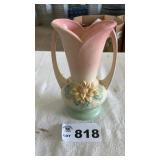 HULL VASE, 10 INCHES TALL, chip on bottom