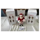 3 CLOTH MACHE SANTAS-all the same Santa