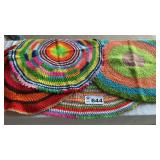 CROCHET AREA RUG, 3 TABLE TOPPERS