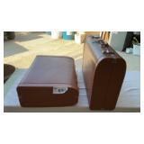 2 HARD LEATHER SUITCASES