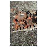 PALLET OF ALLIS CHALMERS NO TILL CUTTERS