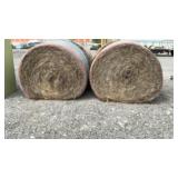 2 ROUND BALES GRASS HAY, 4 FT X 5 FT