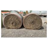 2 ROUND BALES GRASS HAY, 4 FT X 5 FT