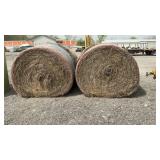 2 ROUND BALES GRASS HAY, 4 FT X 5 FT