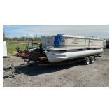 2005 CREST II LM 25 FT PONTOON BOAT WITH 291