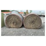 2 ROUND BALES GRASS HAY, 4 FT X 5 FT