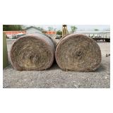 2 ROUND BALES GRASS HAY, 4 FT X 5 FT