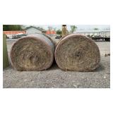 2 ROUND BALES GRASS HAY, 4 FT X 5 FT