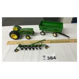 JOHN DEERE TRACTOR, WAGON, 6 BOTTOM PLOW