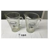 2 BUSCH GLASS PITCHERS