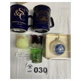 1900s HIGHLAND SOUVENIR, CUSTARD, GLASSES, AND