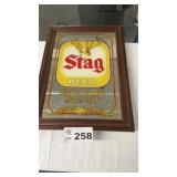 STAG MIRRORED SIGN, LIGHT CORD MISSING, 15 x 22