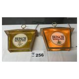 PAIR BUSCH SIGNS, LIGHTED, 11 x 10, BOTH LIGHTS