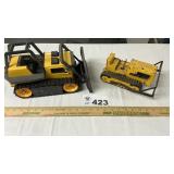 TONKA PLASTIC DOZER, METAL DOZER