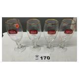 4 STELLA ARTOIS GLASSES