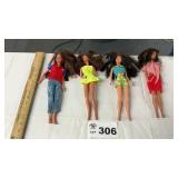 4 BARBIE DOLLS