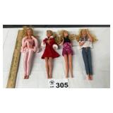 4 BARBIE DOLLS