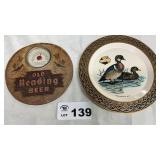 VINTAGE BEER THERMOMETER, PLASTIC FALSTAFF PLATE