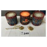 3 BUSCH DRUM LIGHTS, 6 INCH DIAMETER, 7 INCHES