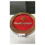 BUDWEISER LIGHTED CLOCK, LIGHTED, 18 INCH