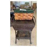 WICKER TABLE, BASKET, 12 x 18, 26 TALL