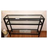 3 GLASS SHELF STAND, 42 LONG, 10 DEEP, 30 TALL