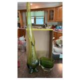 ART GLASS VASE, 24 TALL, OTHER