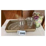 GLASSWARE, VASE, BROKEN HANDLE