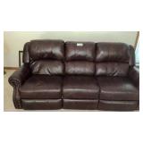 3 CUSHION RECLINING SOFA, VINYL, MATCHES LOT 53