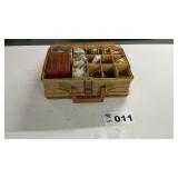 DOUBLE SIDED TACKLE BOX WITH CONTENTS