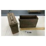 2 AMMO BOXES, 1 WITHOUT LID