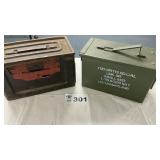 2 METAL AMMO BOXES, 6 x 12