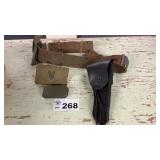 MILITARY BELT W FIRST AID KIT & POUCH, MAGAZINE
