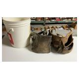 2 TOOL BELTS, 5 GAL.   BUCKET