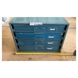 METAL CABINET W DRAWERS AND HARDWARE