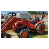 KIOTI CK3510 TRACTOR, KL4030 LOADER, 342 HOURS,