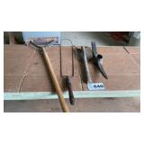 PICK AXE HEAD, FOLDING SHOVEL, RUG BEATER, WEED