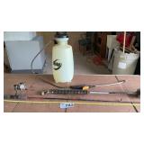 ROUND UP SPRAYER, FISHING ROD, TORCH